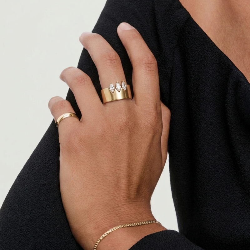 Triple Marquise CZ -Band Ring