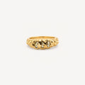 Triple Stone Hammered Ring – Waterproof Gold Plated Ring