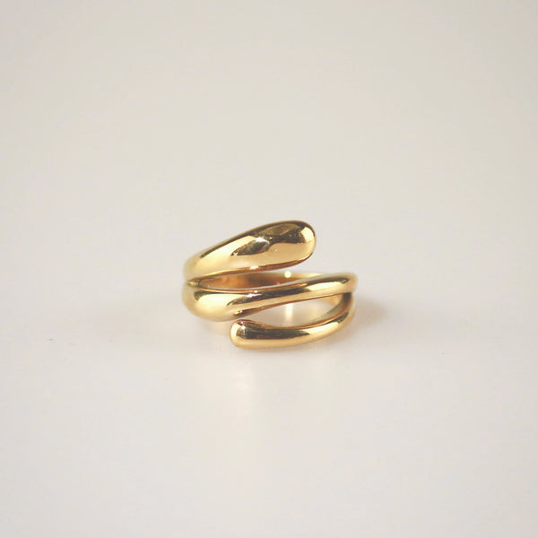 Triple Row Hug Ring - 18k Gold Plated Stainless Steel