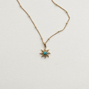 Meideya jewelry turquosie sun pendant necklace