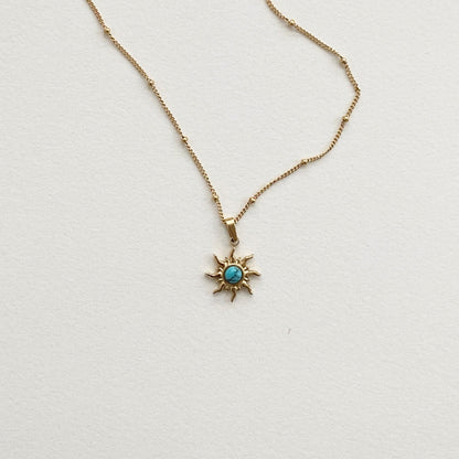 Meideya jewelry turquosie sun pendant necklace