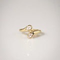 Meideya Jewelry Twin Teardrop CZ Ring
