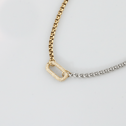 Two Tone Carabiner -Necklace