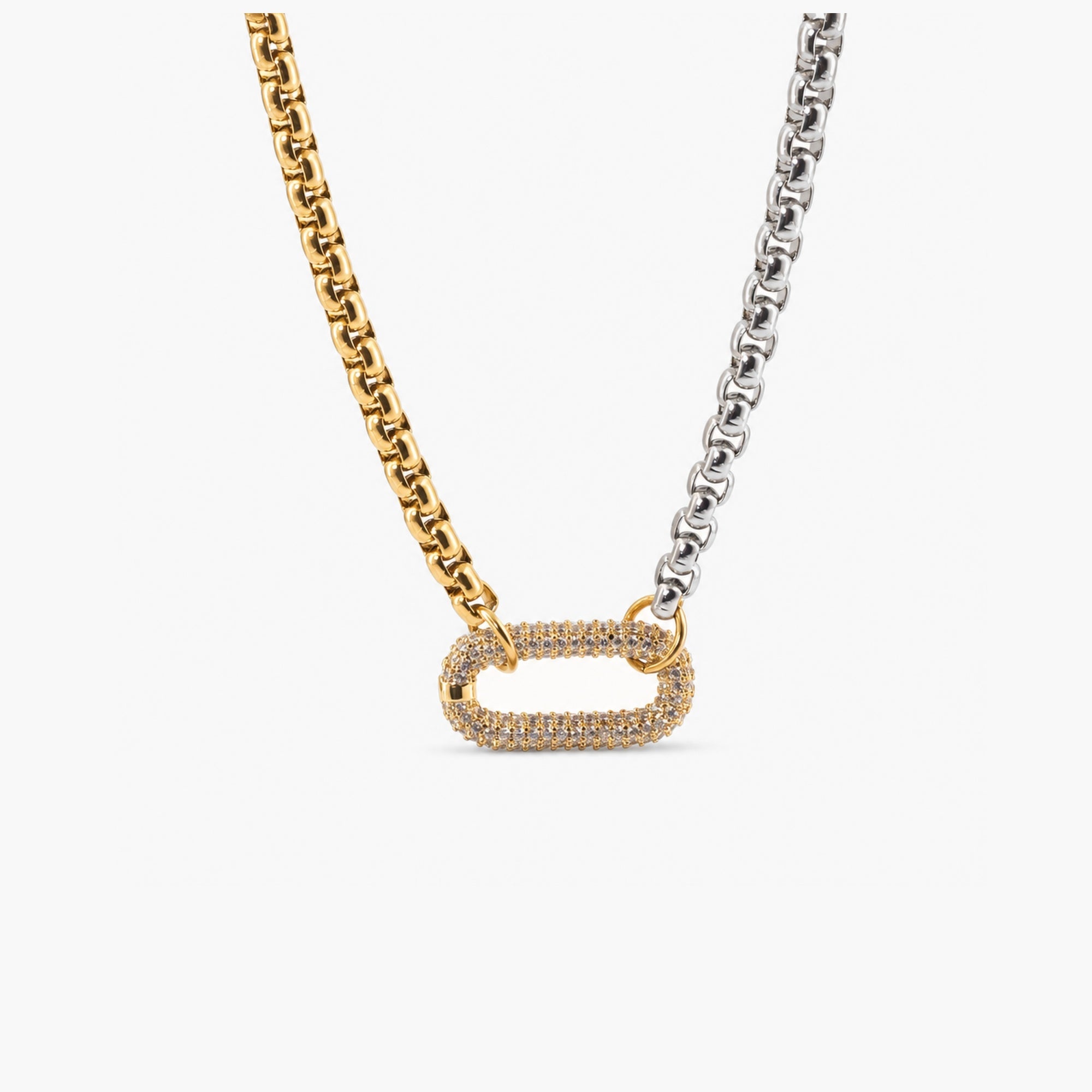 Two Tone Carabiner Necklace