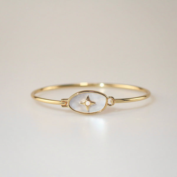 Gold Plated Vintage Celestial Bracelet with Pearl & Opal