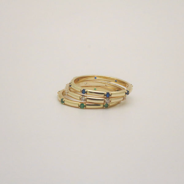 Vivi Thin Ring — 14k Gold Plated Sterling Silver with CZ