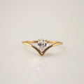 Meideya Jewelry Pear Diamond V shaped ring