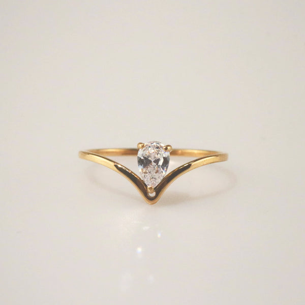 V Shaped Stacking Ring - 18k Gold Plated Waterproof Ring