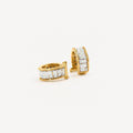 White Baguette Ear Cuff – Waterproof Gold Earrings
