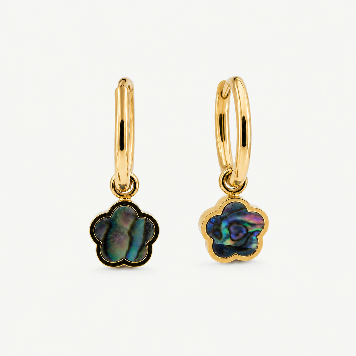 Abalone Hoop Earrings