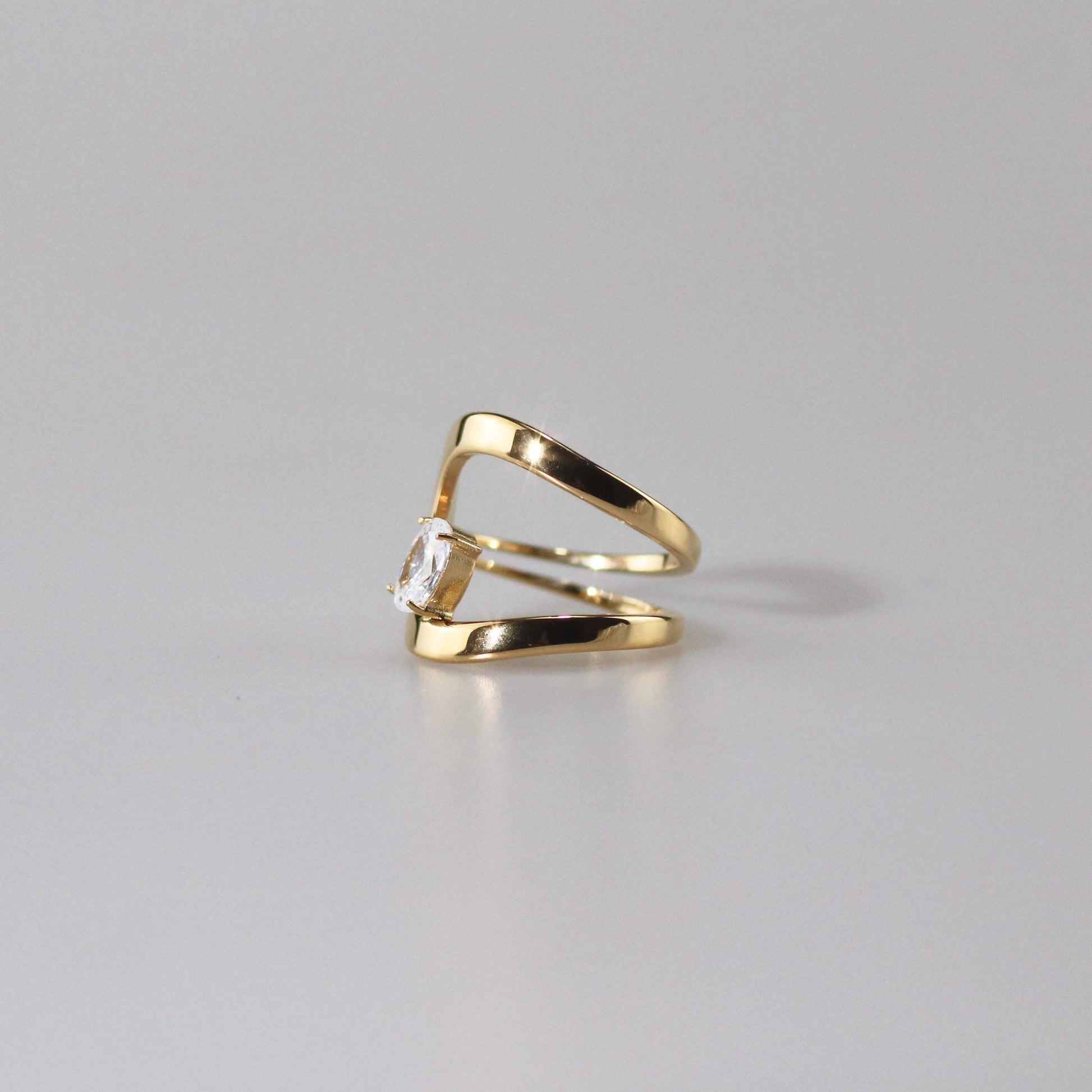 ahalya cz ring in stainless steel waterproof jewelry