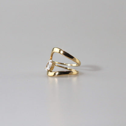 ahalya cz ring in stainless steel waterproof jewelry