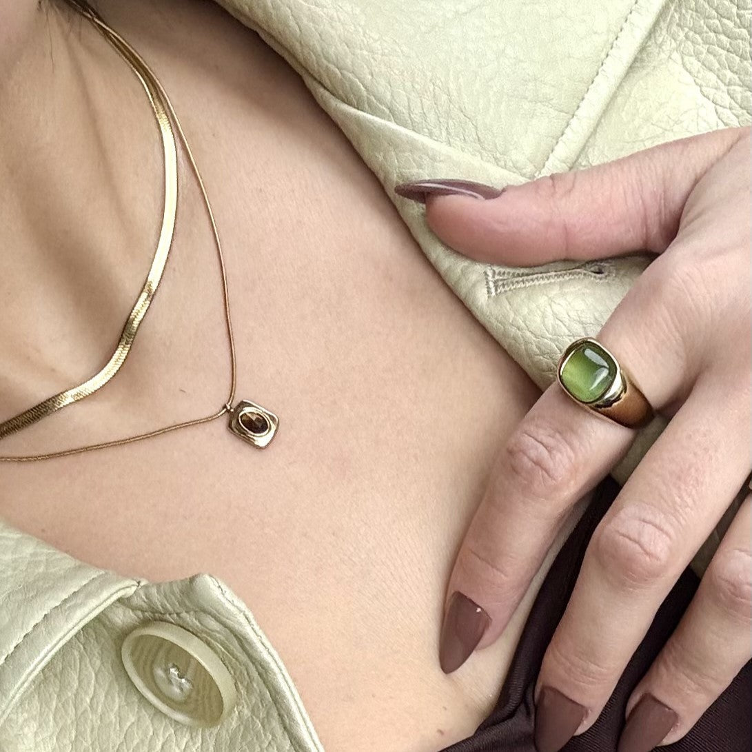 Eve Layered Necklace, waterproof 18k gold-plated stainless steel