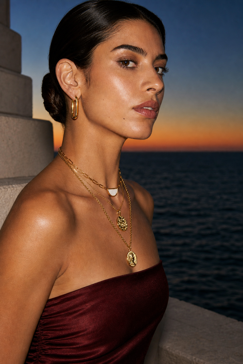 Antiquity Muse jewelry set — worn