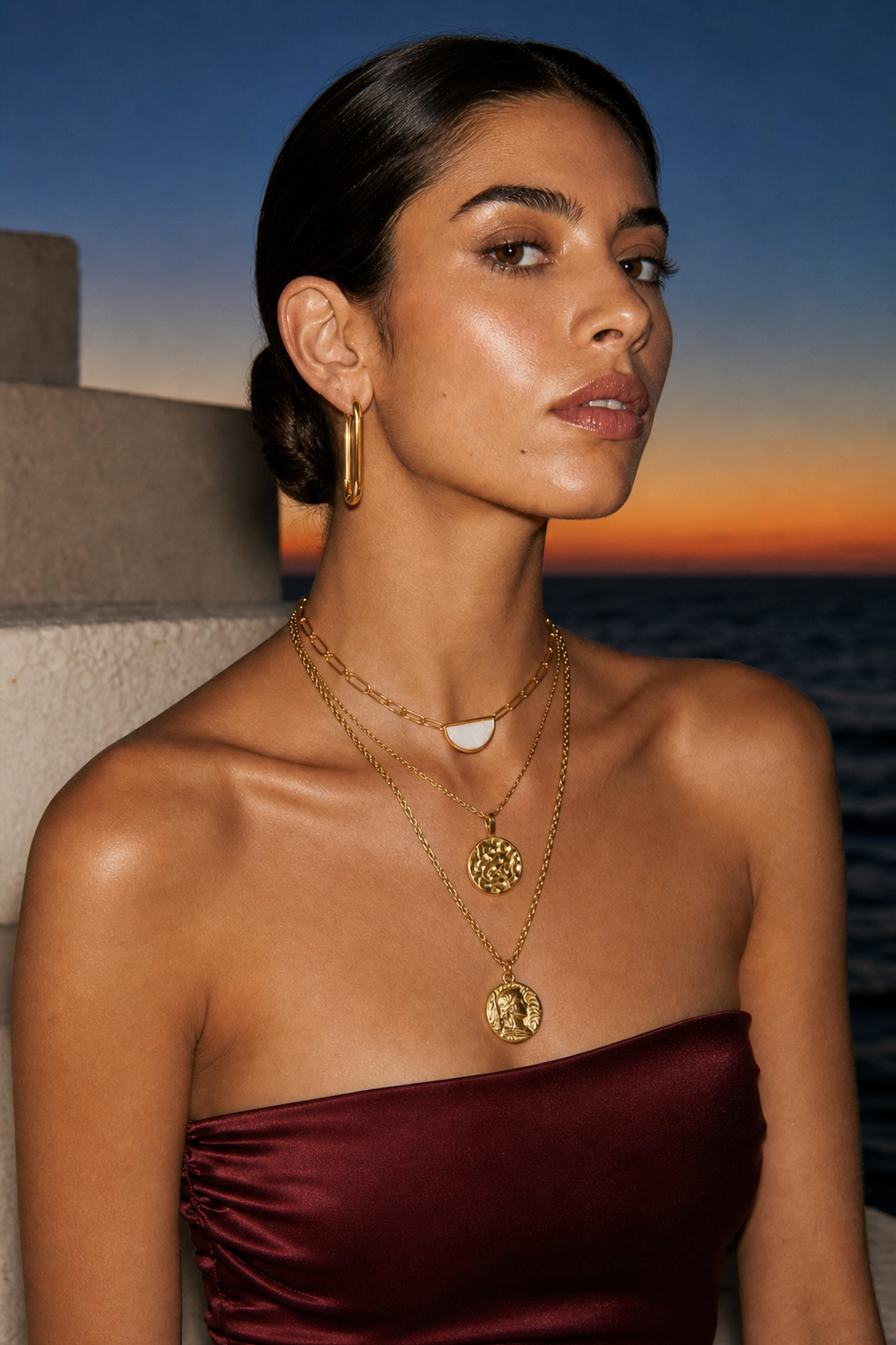 Antiquity Muse jewelry set — worn