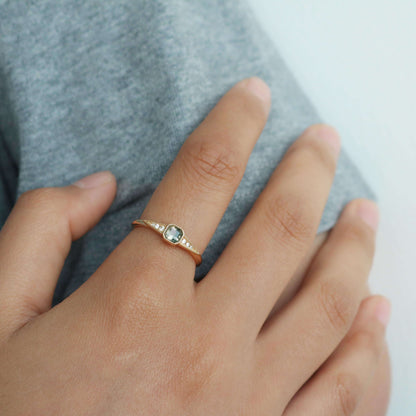 Vintage Gold Plated Aquatic Agate Ring