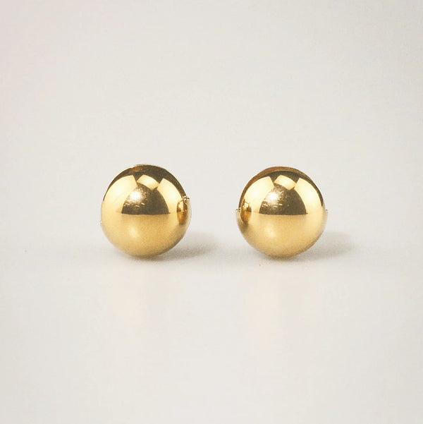 Waterproof 18k Gold Plated Orb Hoop Earrings