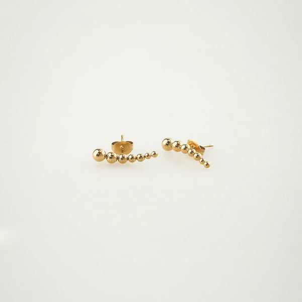 Beaded Ear Climber – Waterproof Gold Earrings for Women