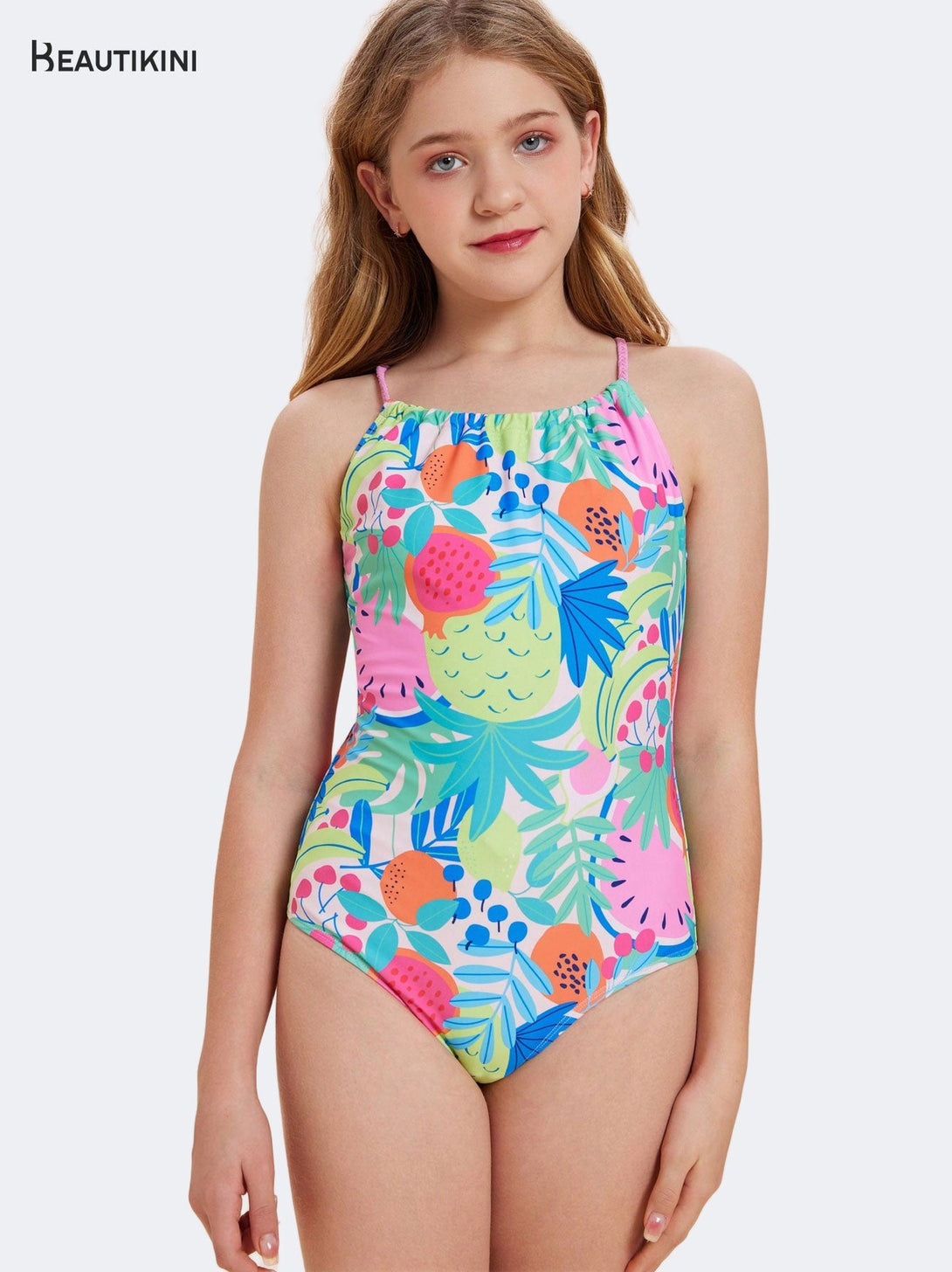 BEAUTIKINI Girls' Fruity Crisscross - Strap Swimsuit - Stylr