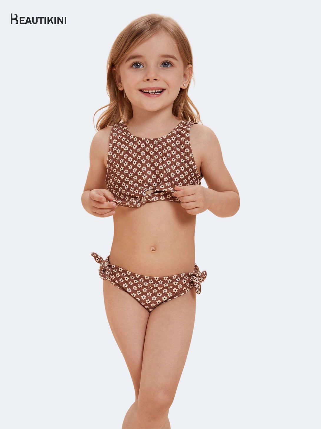 Beautikini Kids' Floral - Print Two - Piece Swimsuit - Stylr