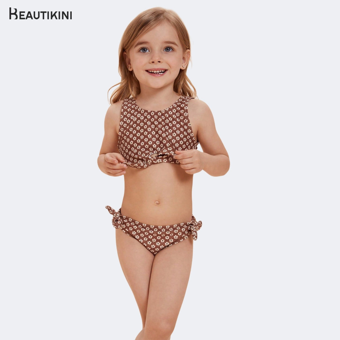 Beautikini Kids' Floral - Print Two - Piece Swimsuit - Stylr