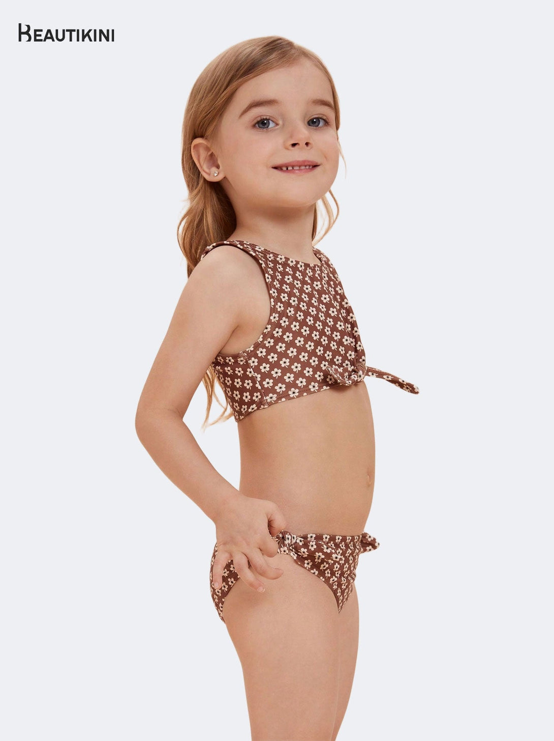 Beautikini Kids' Floral - Print Two - Piece Swimsuit - Stylr