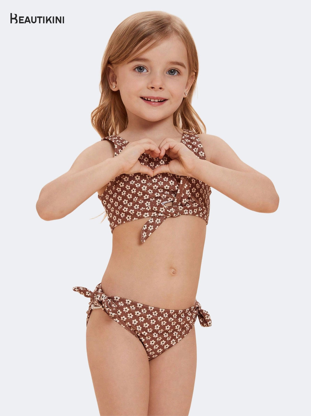 Beautikini Kids' Floral - Print Two - Piece Swimsuit - Stylr