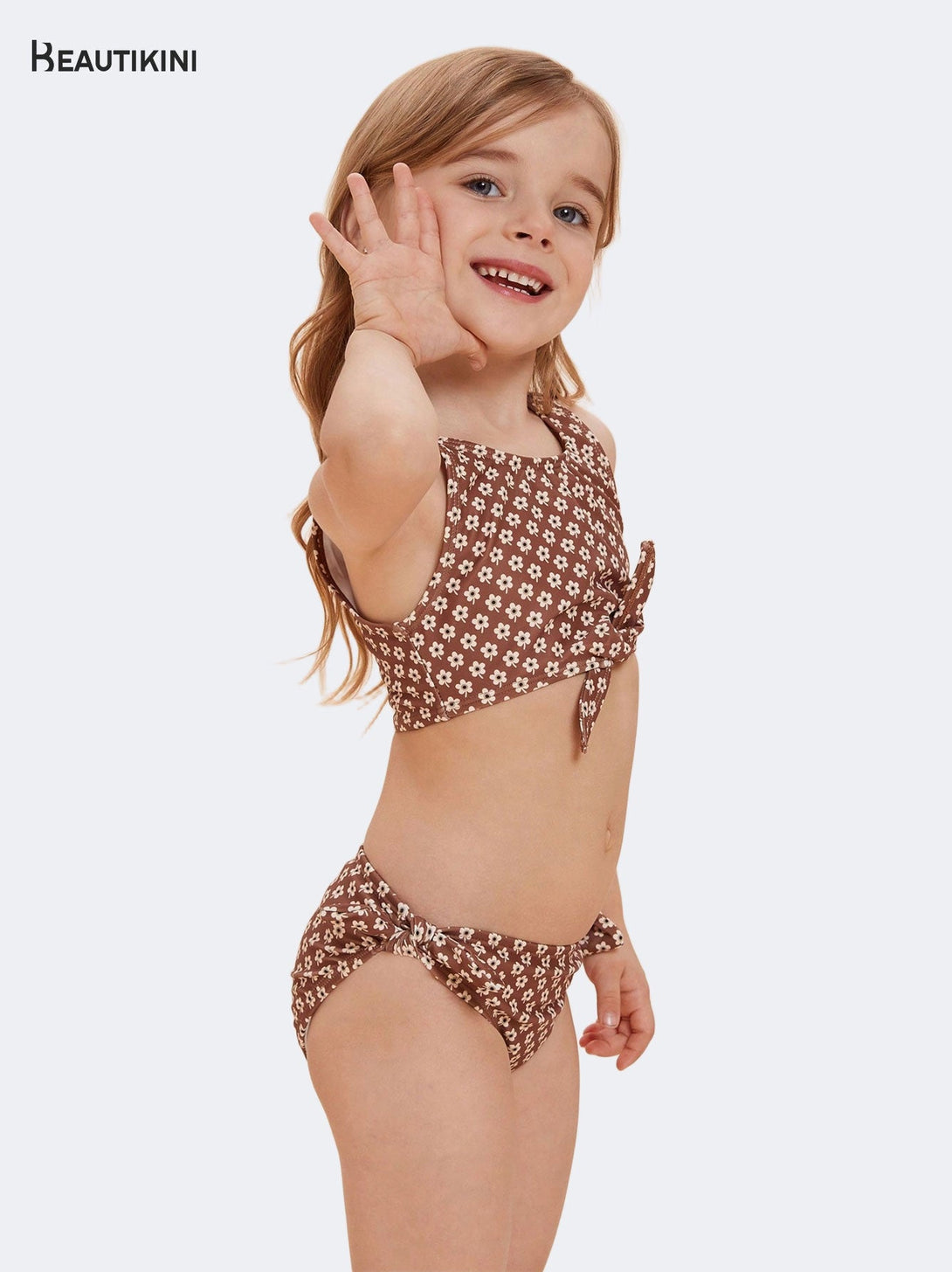 Beautikini Kids' Floral - Print Two - Piece Swimsuit - Stylr