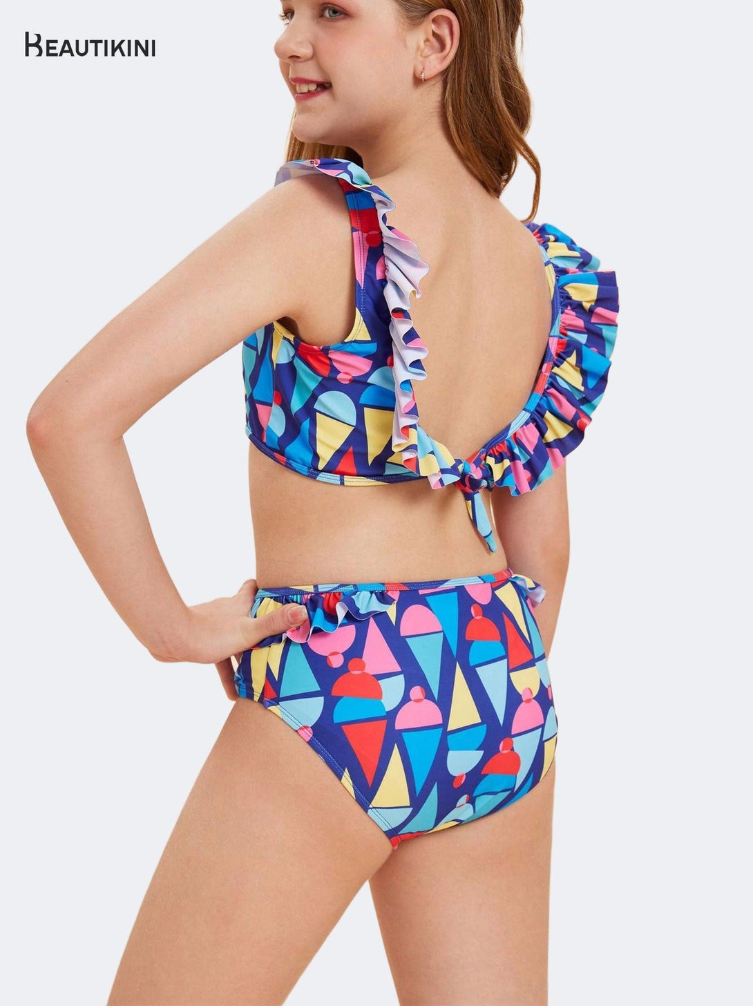 BEAUTIKINI: Ruffles & Geometric Patterns in Summer - Stylr