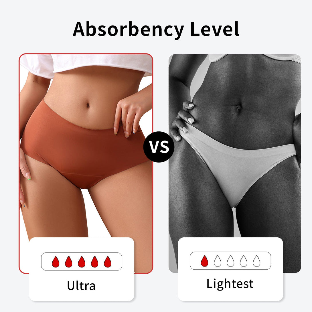Beautikini Stretch Seamless Mid High Waisted Period Underwear - Stylr
