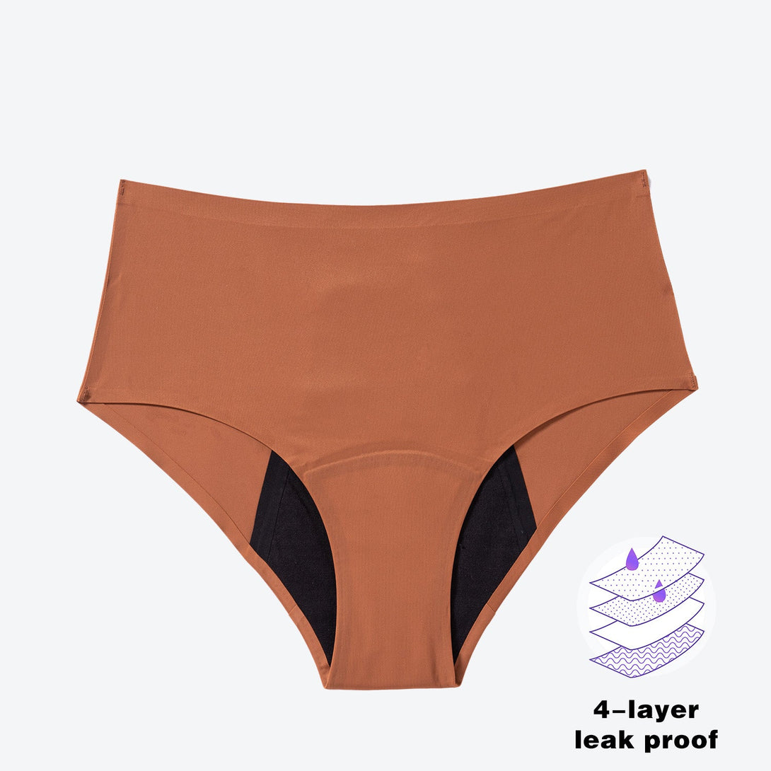 Beautikini Stretch Seamless Mid High Waisted Period Underwear - Stylr