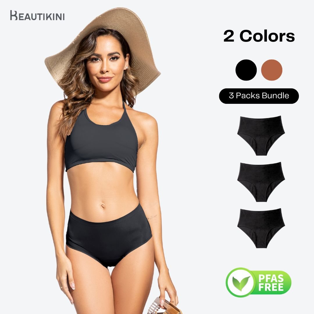 Beautikini Stretch Seamless Mid High Waisted Period Underwear - Stylr