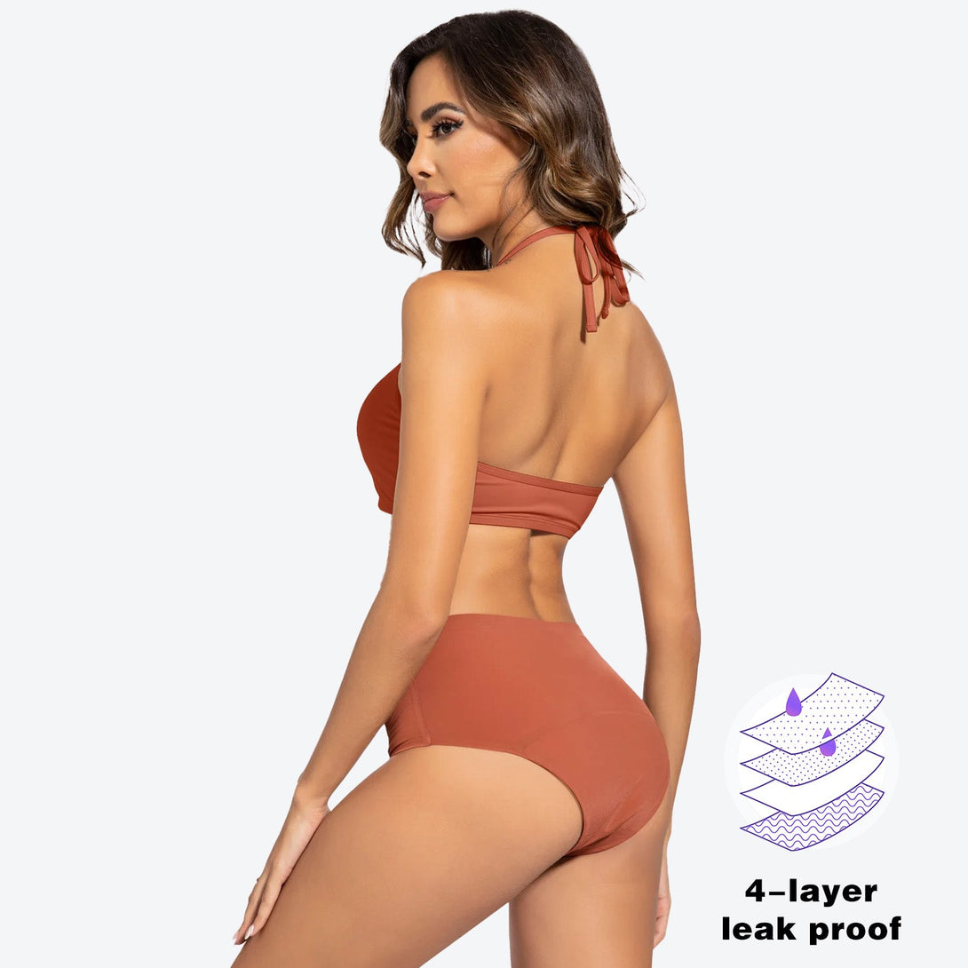Beautikini Stretch Seamless Mid High Waisted Period Underwear - Stylr