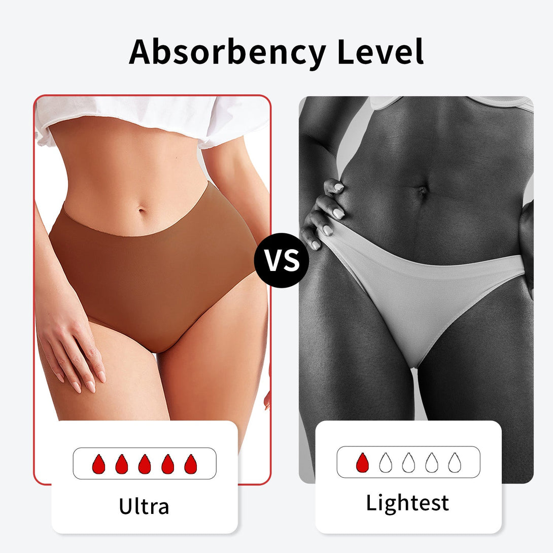 Beautikini Stretch Seamless Mid High Waisted Period Underwear - Stylr
