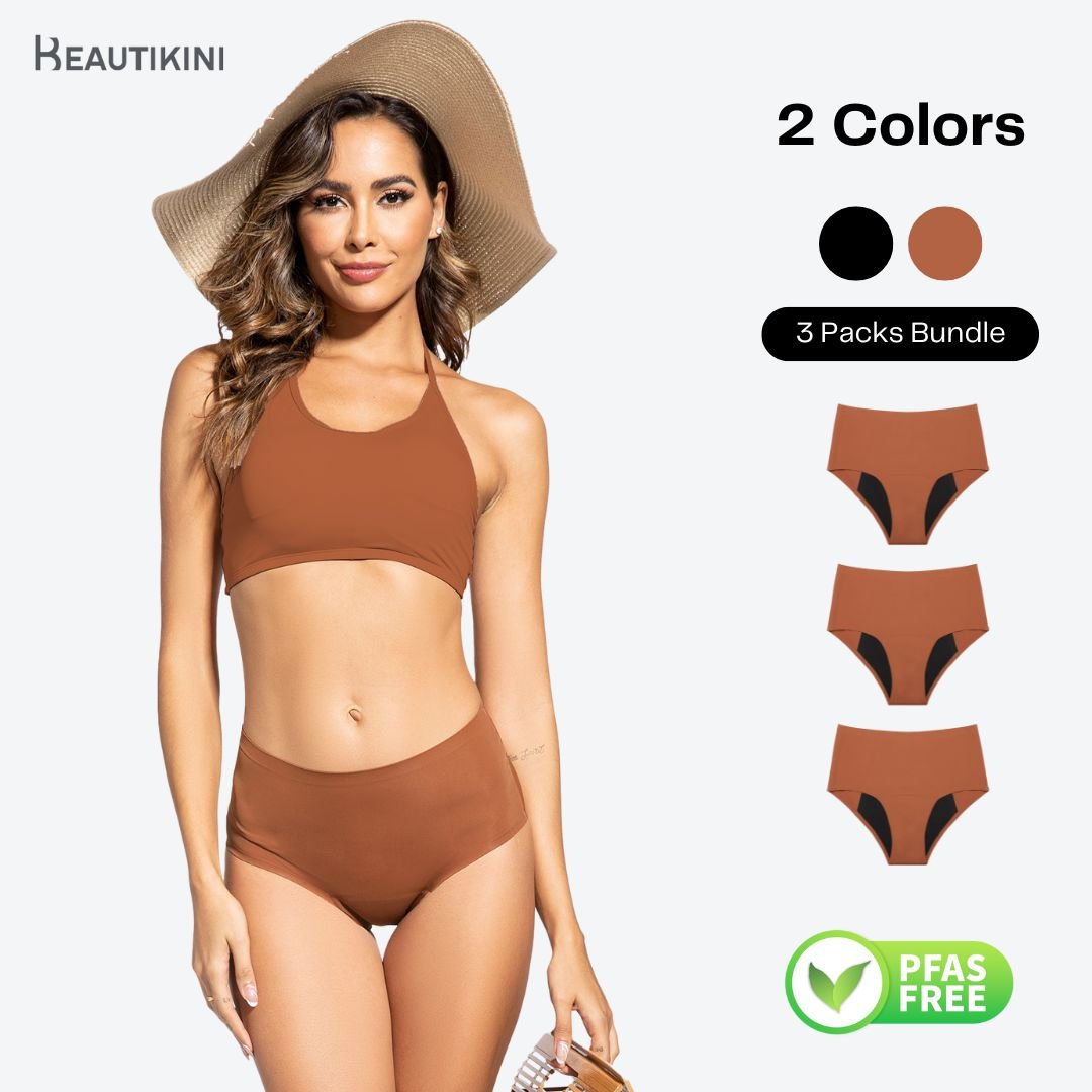Beautikini Stretch Seamless Mid High Waisted Period Underwear - Stylr