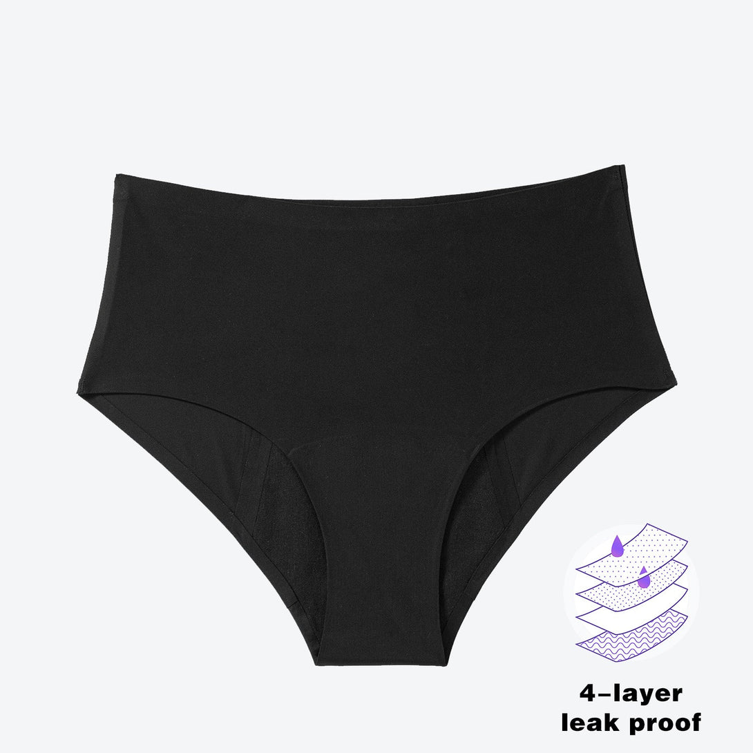 Beautikini Stretch Seamless Mid High Waisted Period Underwear - Stylr