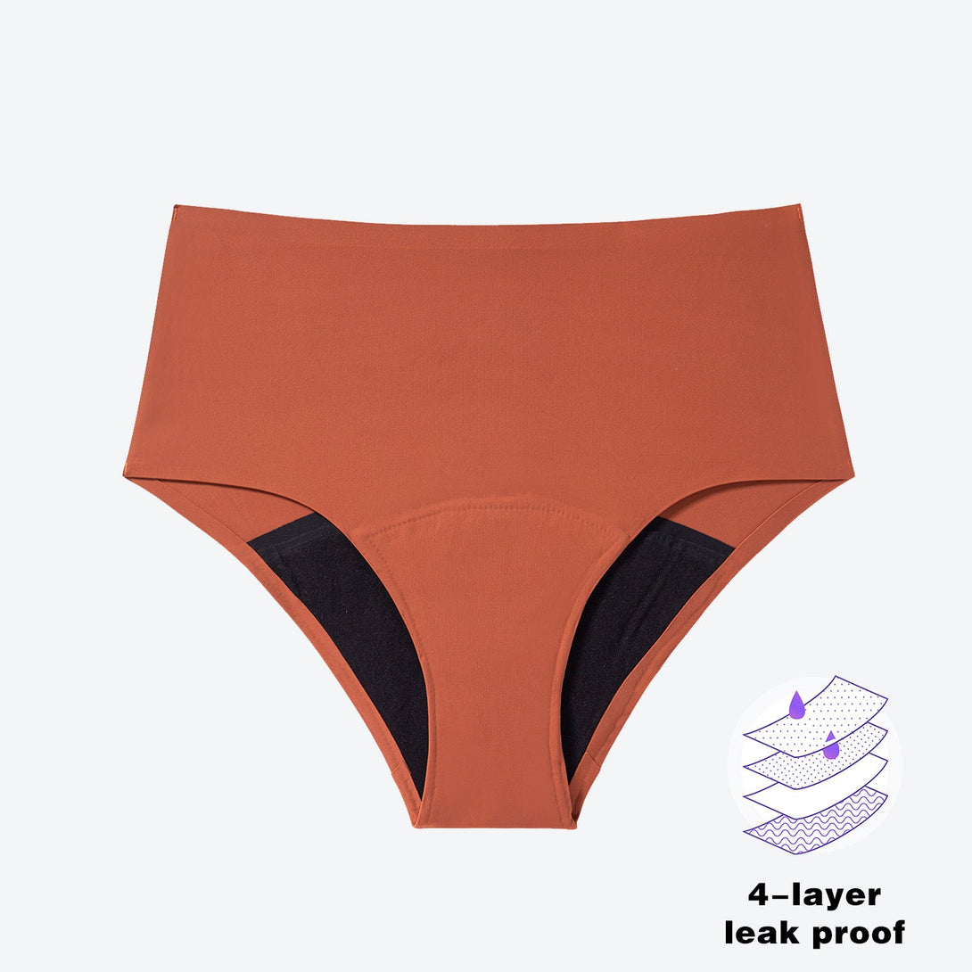 Beautikini Stretch Seamless Mid High Waisted Period Underwear - Stylr