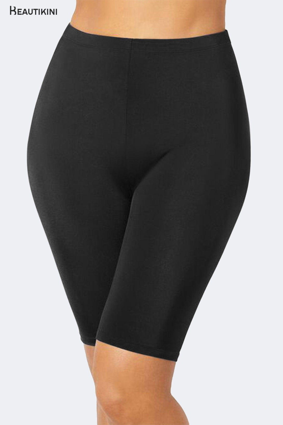 BEAUTIKINI Women's Black High - Waist Swim Shorts - Stylr