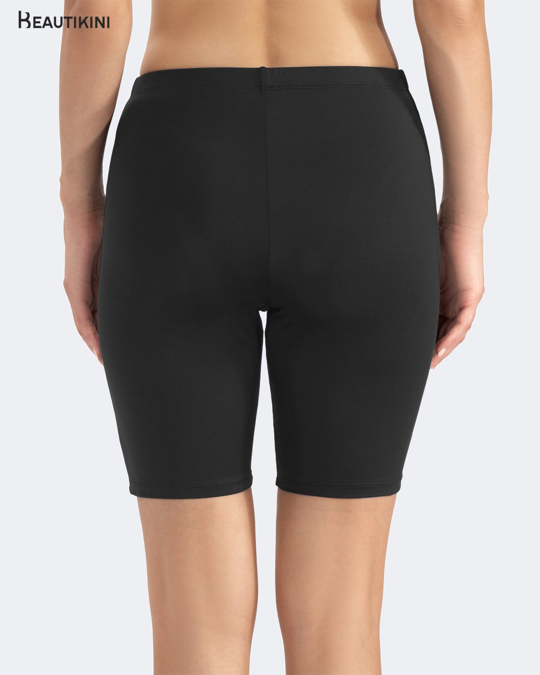 BEAUTIKINI Women's Black High - Waist Swim Shorts - Stylr