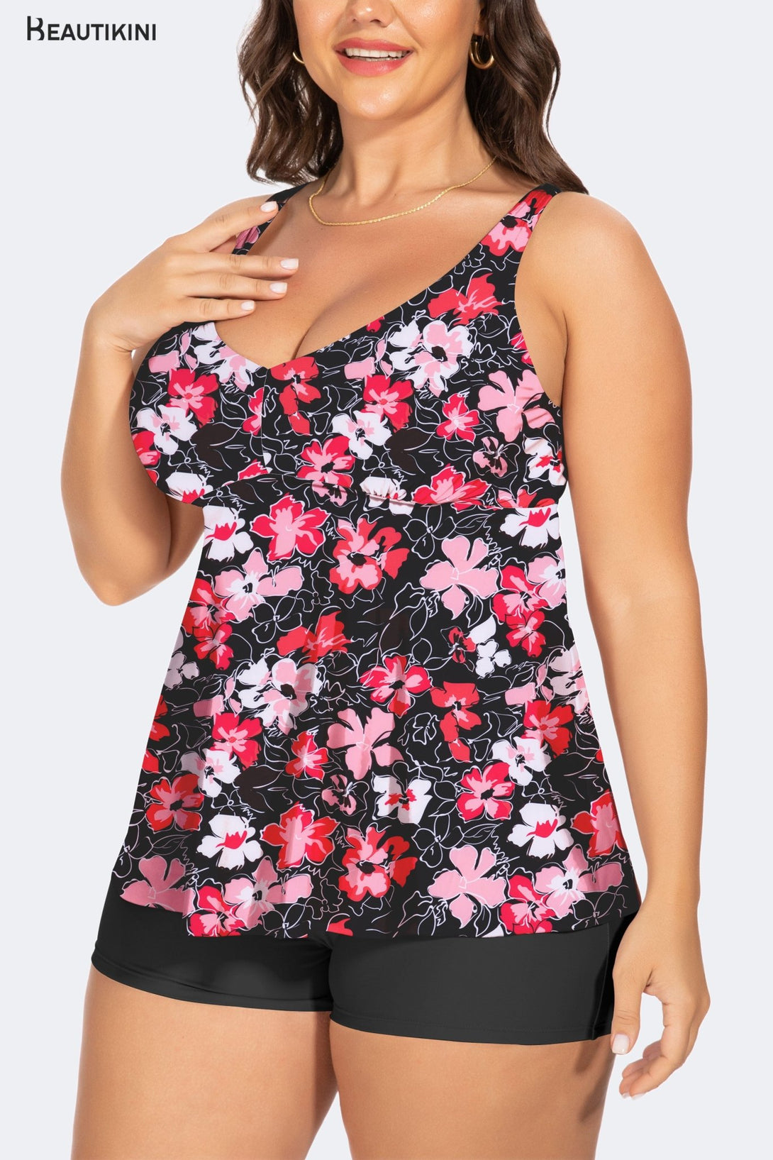 BEAUTIKINI Women's Floral Print Tankini Set - Stylr