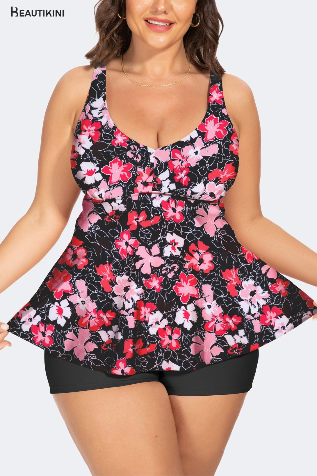 BEAUTIKINI Women's Floral Print Tankini Set - Stylr