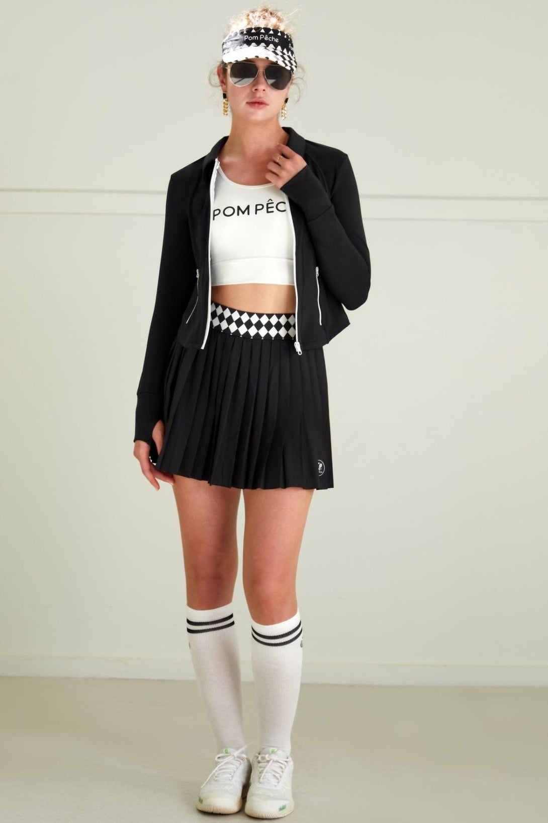 Bella Black Long - Sleeve Zipper Jacket Top - Stylr
