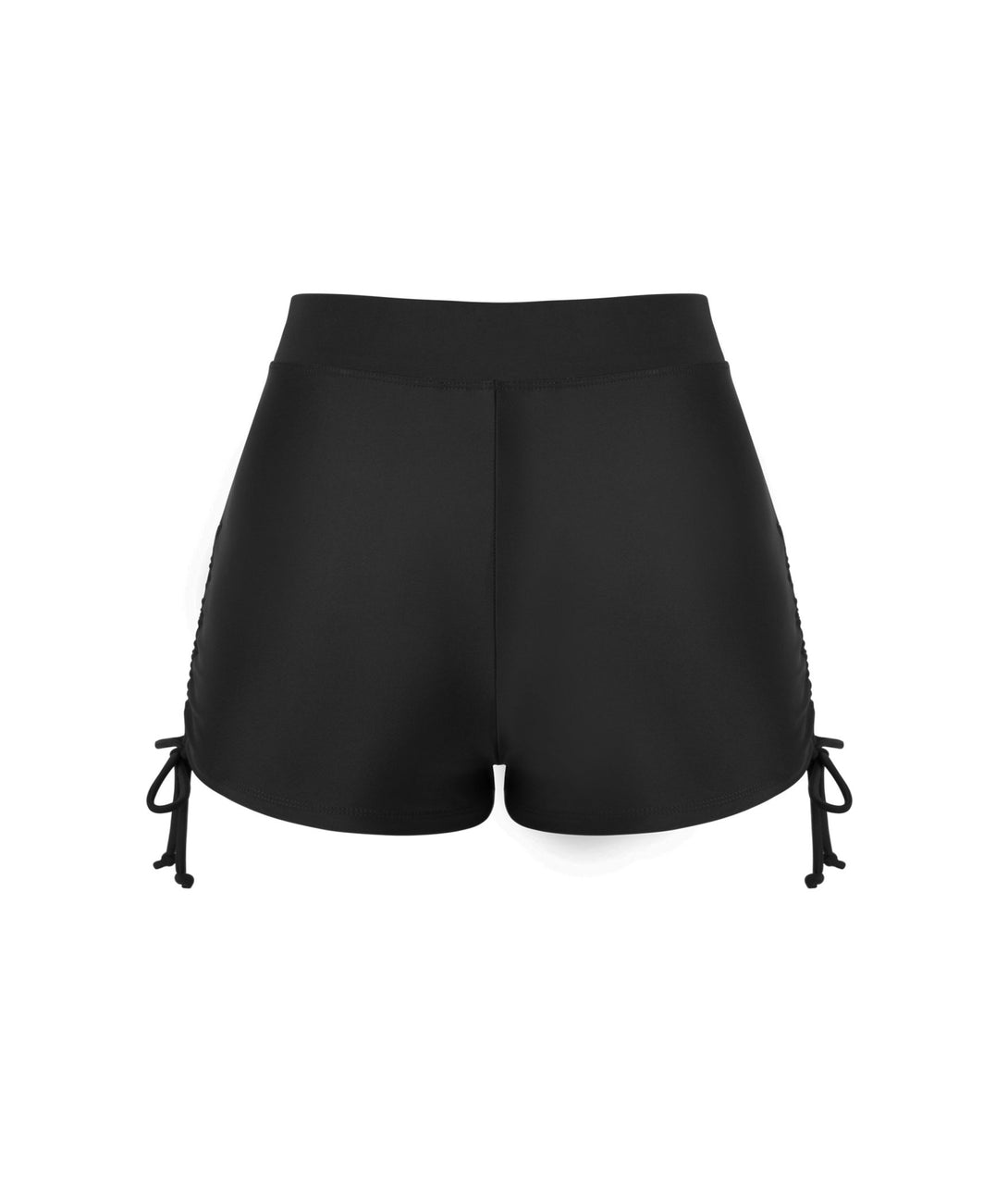 Black High Waisted Tummy Control Full Coverage Swim Shorts - Stylr