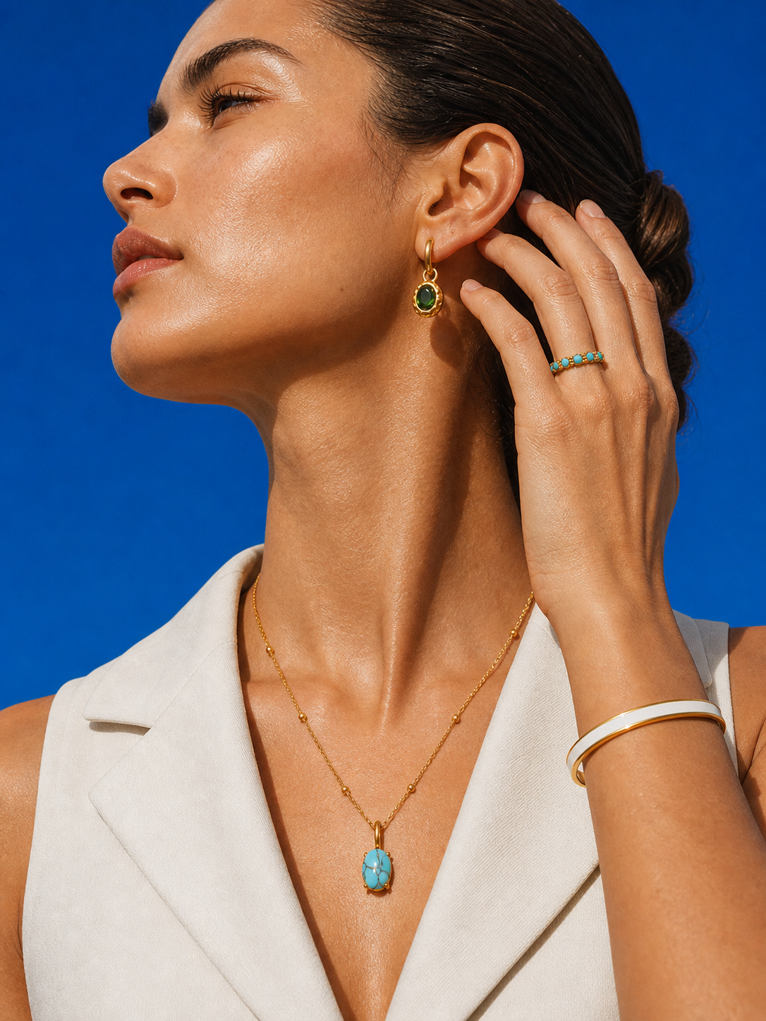 Blue Meridian jewelry set — worn