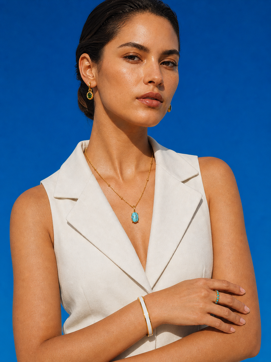 Blue Meridian jewelry set — worn