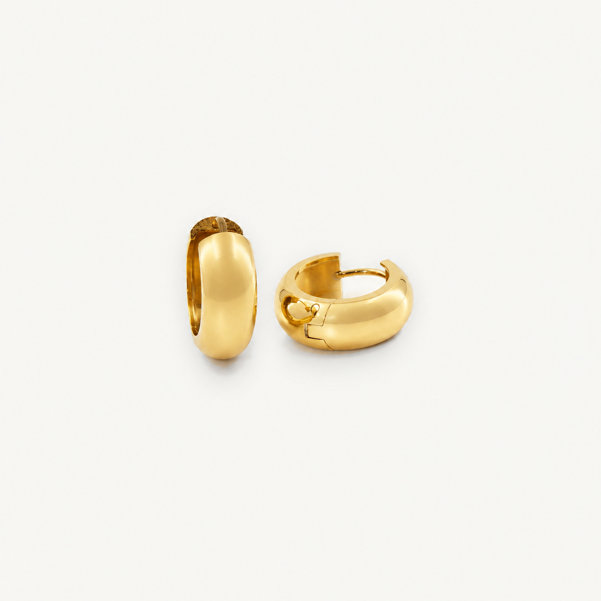 Bold Huggie Hoops - 18mm Waterproof Gold Earrings