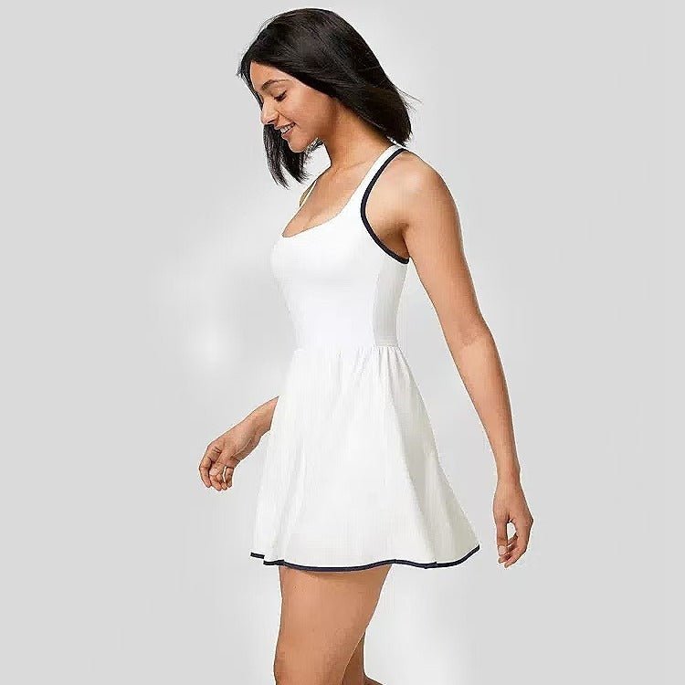 Bow Tennis Yoga Set Lightweight Navy White S5T44 - Stylr