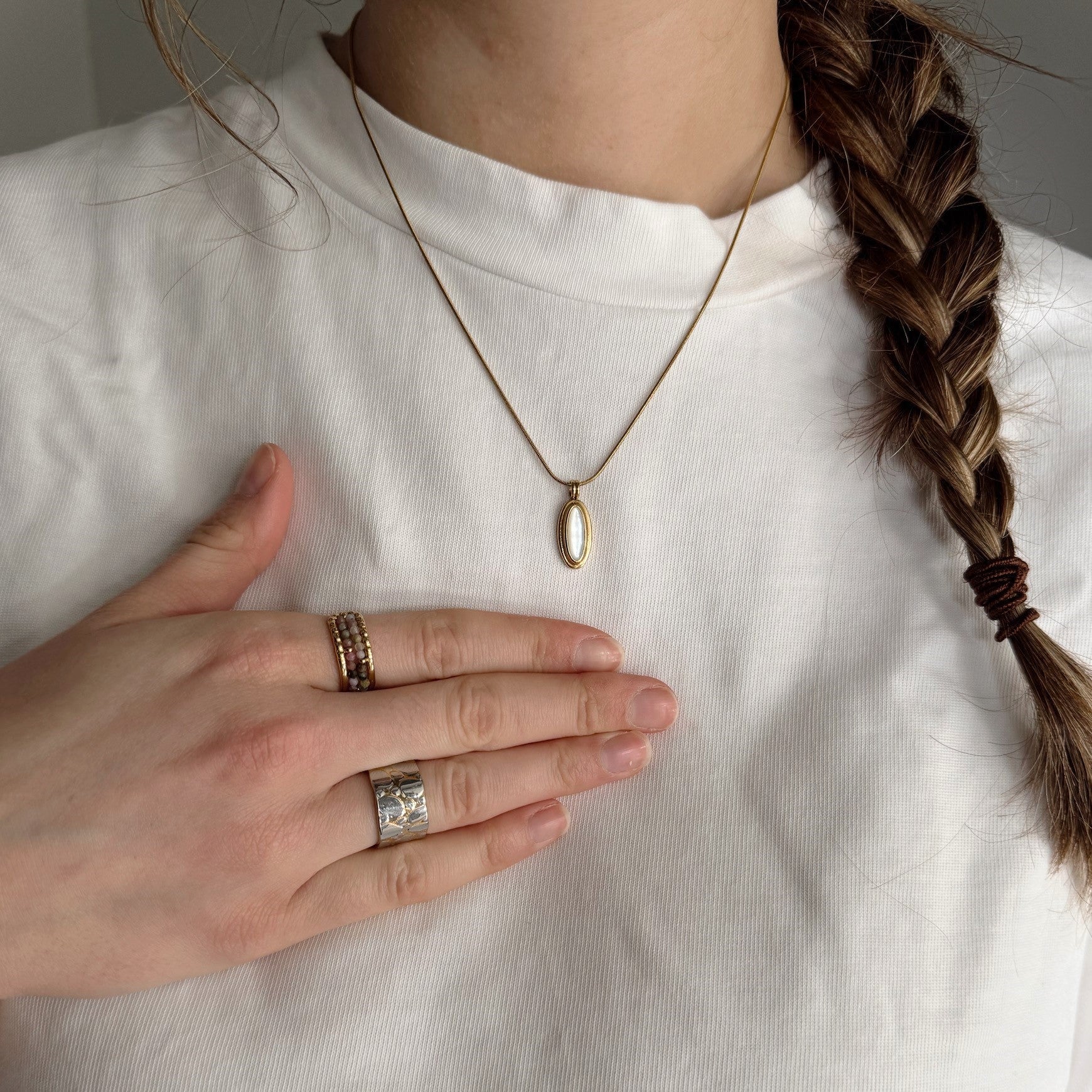 Crystal Bead Ring, waterproof 18k gold-plated stainless steel