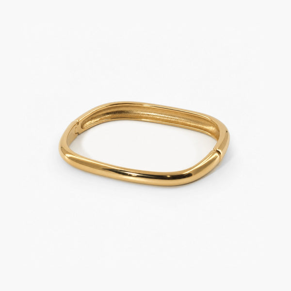 Chunky Square Bangle – Waterproof Gold-Plated