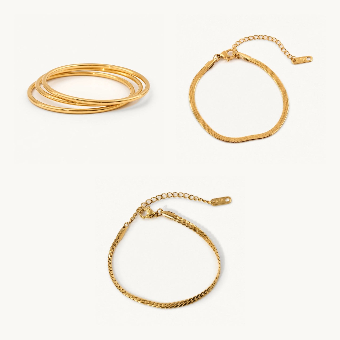 Coast Bracelet Stack — Stylr 18k gold plated jewelry set
